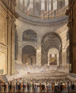 aquarelle - La réunion anniversaire des enfants de la Charité dans la cathédrale de St. Paul - Robert Havell