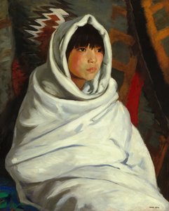 Fille indienne en couverture blanche, 1917 - Robert Henri