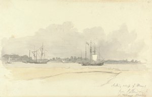 Vue à travers la Meuse depuis Rotterdam