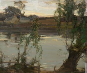 Un étang tranquille, soir - Robert Hope