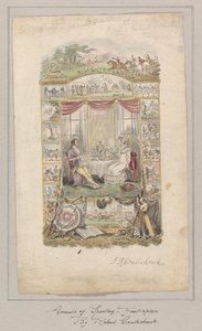 Conception pour la page de titre des Annales du sport et de la gazette de fantaisie, Volume 1 - Robert Isaac Cruikshank