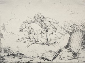 Spécimens de polyautographie : Charge de cavalerie - Robert Kerr Porter