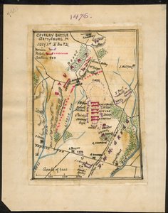 Bataille de cavalerie, Gettysburg, Pa. 3 juillet 3-30 p.m. LOC gvhs01.vhs00150 - Robert Knox Sneden