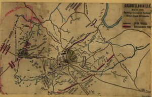 Chancellorsville, 2 mai 1863, montrant le grand mouvement de flanc de Stonewall Jackson LOC gvhs01.vhs00287