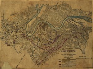 Chattanooga Un tableau de la bataille entre les forces des Gens. Grant et Braxton Bragg, du 24 au 5 novembre 1863. LOC gvhs01.vhs00275 - Robert Knox Sneden