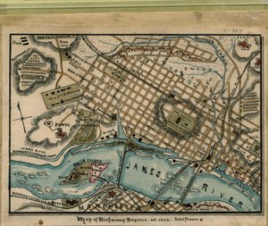 Carte de Richmond, Virginie...1863. LOC gvhs01.vhs00051 - Robert Knox Sneden