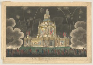 Vue du Temple de la Concorde Érigé dans le Green Park, pour Célébrer le G..., 9 septembre 1814 - Robert Laurie