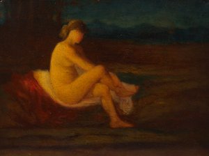 Un baigneur, années 1800