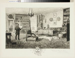 Adolf Erik Nordenskjöld dans sa bibliothèque - Robert Ludvig Haglund