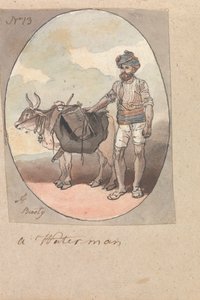 Un batelier avec son bœuf ou taureau - Robert Mabon