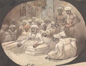 Esquisse de Mahaji Sindia dans sa tente - Robert Mabon