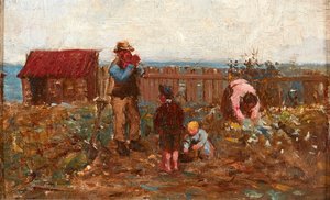 Travail dans le potager