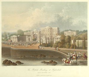 La Résidence britannique à Hyderabad, dessinée en 1813 - Robert Melville Grindlay