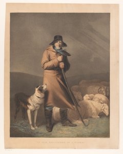 Berger avec son chien et ses moutons - Robert Mitchell Meadows