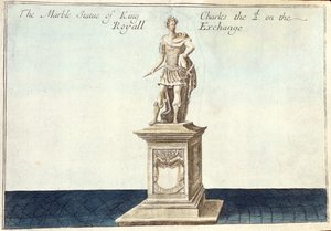 Statue en marbre du roi Charles II (1630-85) sur le Royal Exchange, de 
