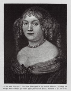 Madame de Sévigné, écrivain français (gravure)