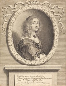 Christina, reine de Suède - Robert Nanteuil after Sébastien Bourdon