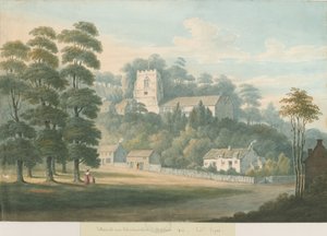 Église et village de Tettenhall: aquarelle, 1826 - Robert Noyes