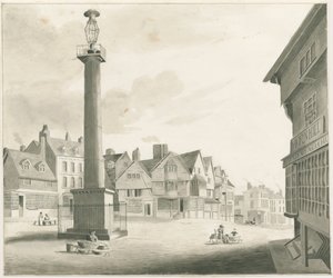 Wolverhampton - Place du marché: dessin sépia, nd [milieu du 19e siècle]