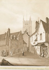 Wolverhampton - Église Saint-Pierre : dessin sépia, 1838