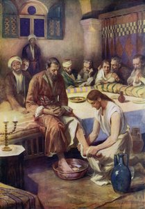 Jésus lavant les pieds des disciples - Robert Payton Reid