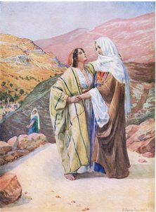 Ruth et Naomi, de The Bible Picture Book publié par Thomas Nelson, c.1950 - Robert Payton Reid