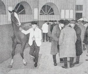 Marchands de chevaux au Barbican (Barbican No.2) 1921 - Robert Polhill Bevan