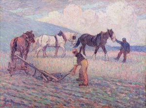 La charrue à riz, vers 1909