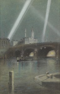 Projecteurs de guerre sur le pont de Londres - Robert Randoll