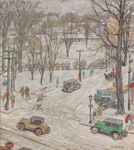 Scène de rue en hiver