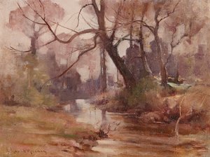 Une clairière tranquille au bord de la rivière - Robert Russell MacNee