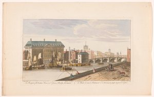 Vue de la Custom House et du pont Essex sur la rivière Liffey à Dublin - Robert Sayer (possibly)