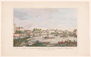 Vue du pont de Hampton Court sur la Tamise entre Hampton et East Molesey - Robert Sayer