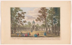 Vue du Temple de Comus dans les jardins de Vauxhall à Londres - Robert Sayer