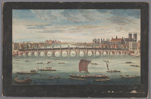 Vue de Westminster Bridge sur la Tamise à Londres, depuis le côté nord - Robert Sayer