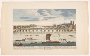 Vue de Westminster Bridge sur la Tamise à Londres, depuis le côté nord - Robert Sayer
