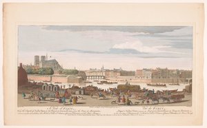 Vue de la ville de Paris depuis le Quai de Miramion - Robert Sayer