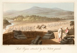 Lord Byron assisté de ses gardes Suliotes, pub. 1825 - Robert Seymour