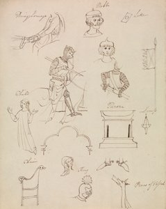 Études de figures pour la vie noble médiévale - Robert Smirke