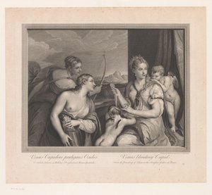 Vénus bande les yeux de Cupidon