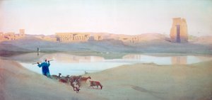 Lac sacré, Karnak, Égypte, vers 1900 - Robert Talbot Kelly