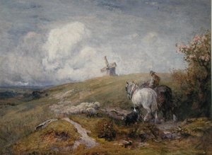 Conduire des Moutons sur les South Downs - Robert Thorne Waite