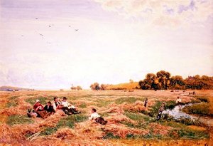 Moissonneurs déjeunant près d