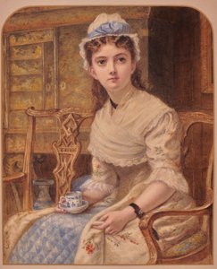 Jeune femme en robe pseudo 18e siècle