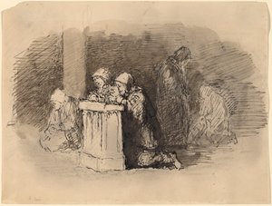 Figures priant dans une église, Florence - Robert Walter Weir