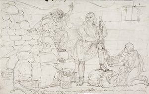 Genou coupé de Väinämöinen, croquis - Robert Wilhelm Ekman