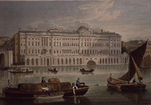 Vue de Somerset House, pub. 1821 par Colnaghi & Co. - Robert the Elder and Younger Havell