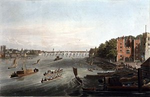 Vue du pont de Westminster et du palais de Lambeth, pub. 1820 par Colnaghi & Co. (gravure) - Robert the Elder and Younger Havell