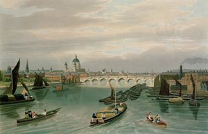 Vue du pont de Blackfriars et de la cathédrale Saint-Paul, pub. 1820 par Colnaghi und Co. - Robert the Elder and Younger Havell