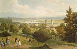 Vue de Londres prise depuis le parc de Greenwich, pub. 1820 par Colnaghi und Co. - Robert the Elder and Younger Havell